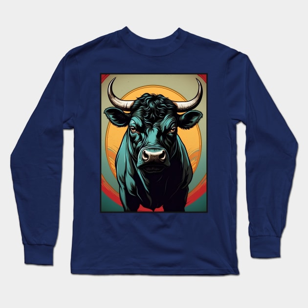 Black Bull Long Sleeve T-Shirt by VivaLaRetro